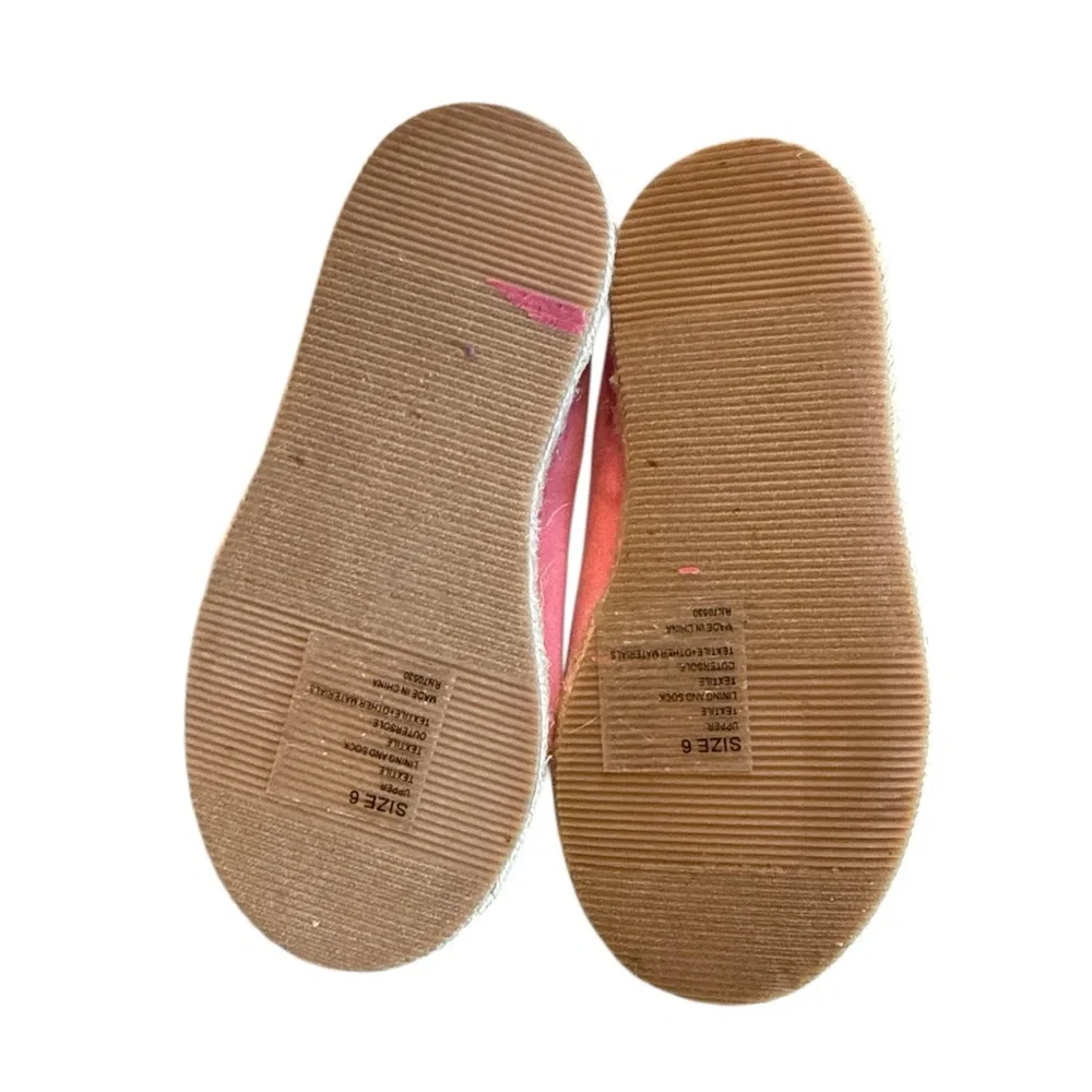 Janie and Jack Pink Rosette Espadrille Flats - Toddler Size 6‎